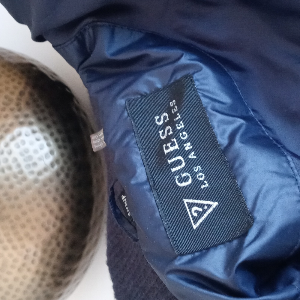 Guess Women’s Navy Blue Quilted Puffer Ski Snow Winter Long Sleeve Coat Small - Picture 5 of 16